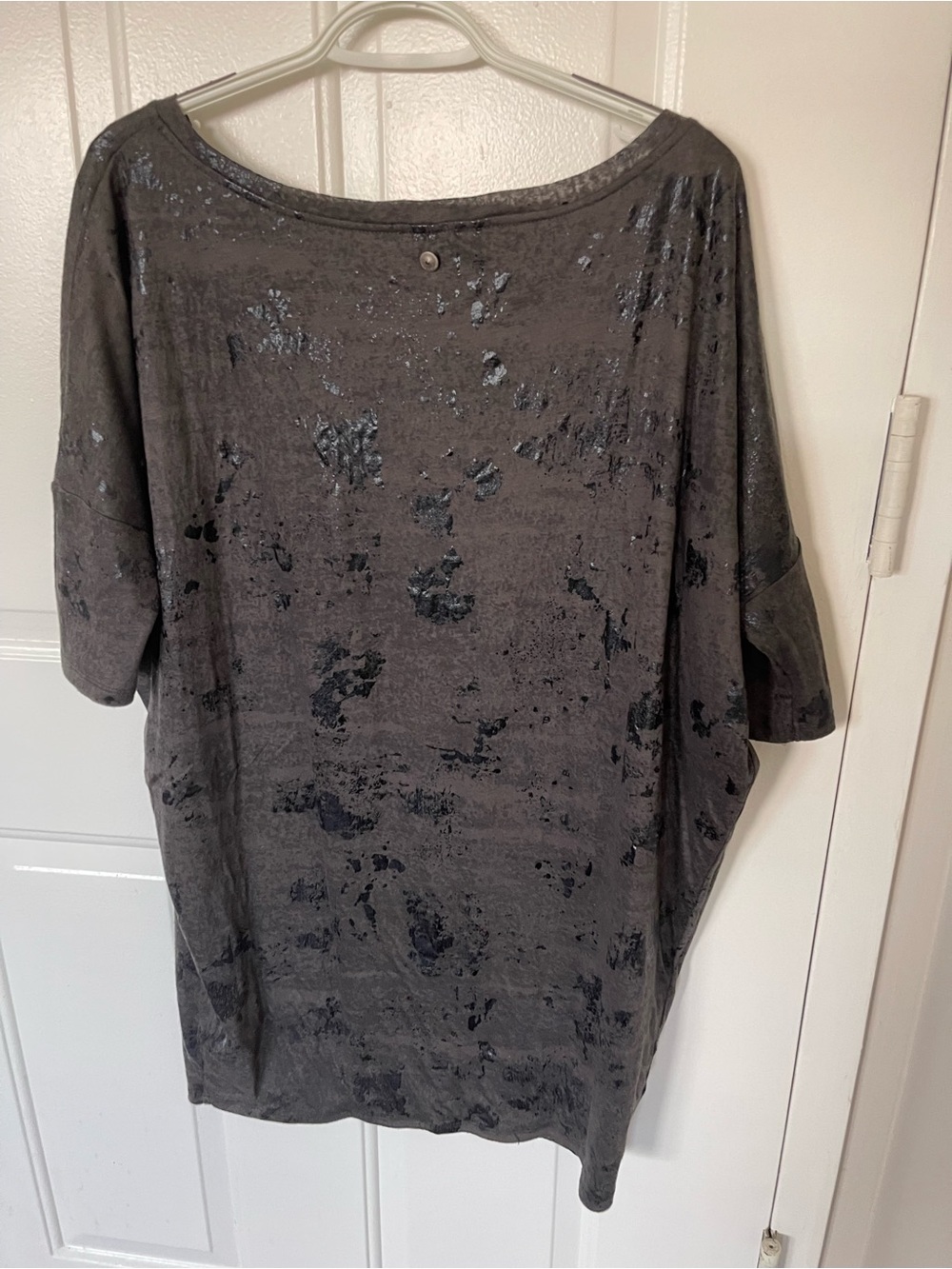 Diesel Charcoal Washed Velvet-Effect Short Sleeve Tee Size Medium
